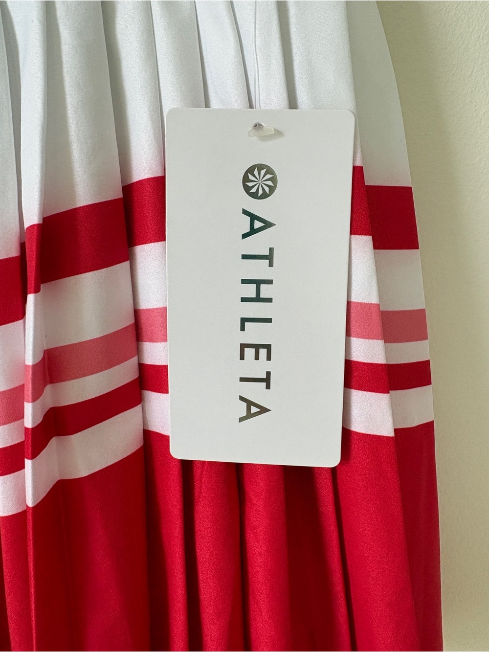 Athleta Pleated White and Red Colorblock Tennis Skirt - Picture 3 of 5